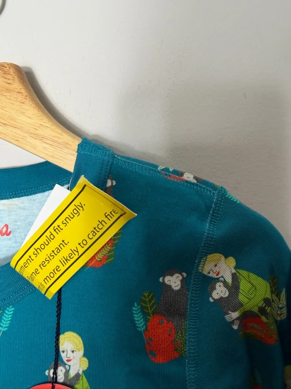 NEW Piccolina Jane Goodall Long John’s Pajamas Long Sleeve Pants size 12 *344